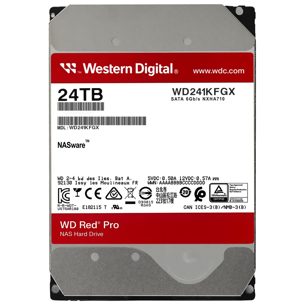HD Western Digital 24TB WD Red Pro Nas 3.5" SATA 3 7200RPM -  WD241KFGX (GARANTIA BR)
