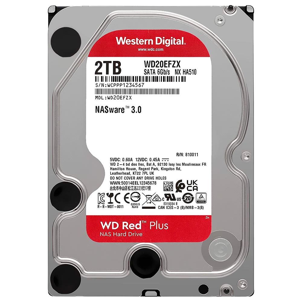 HD Western Digital 2TB WD Red Plus 3.5" SATA 3 5400RPM - WD20EFZX