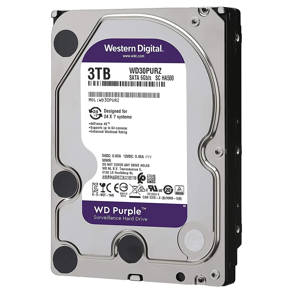 HD Western Digital 3TB WD Purple SATA 3 5400RPM 3.5" - WD30PURZ