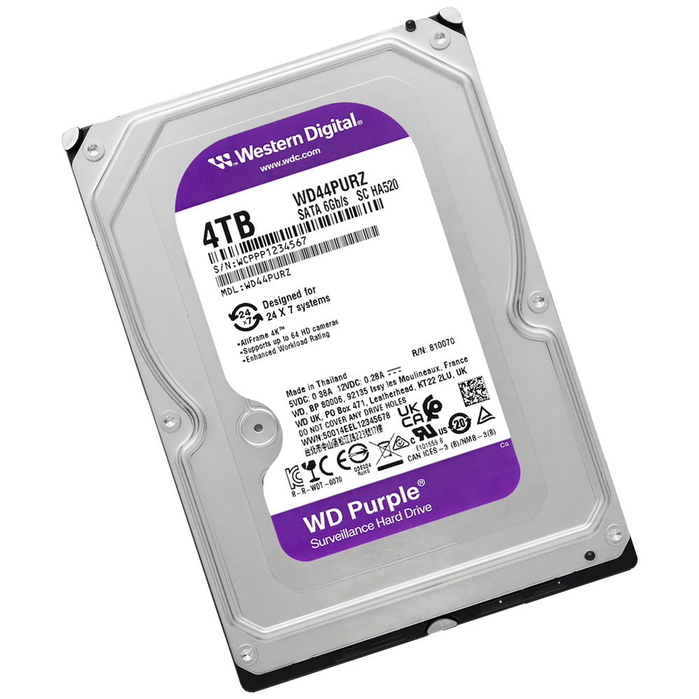HD Western Digital 4TB WD Purple 3.5" SATA 3 5400RPM - WD44PURZ (GARANTIA BR)
