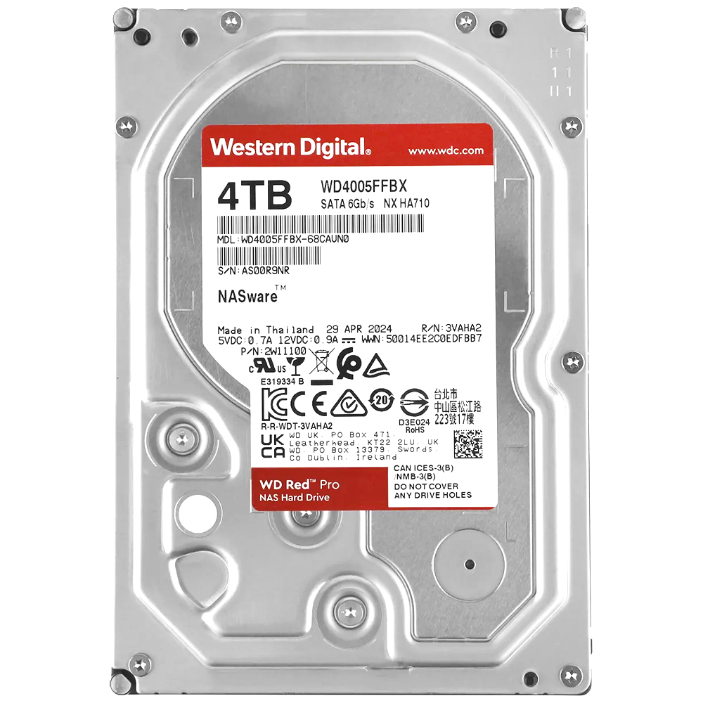 HD Western Digital 4TB WD Red Pro Nas 3.5" SATA 3 7200RPM - WD4005FFBX (GARANTIA BR)