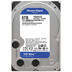 HD Western Digital 6TB WD Blue 3.5" SATA 3 5400RPM - WD60EZAX (GARANTIA BR)