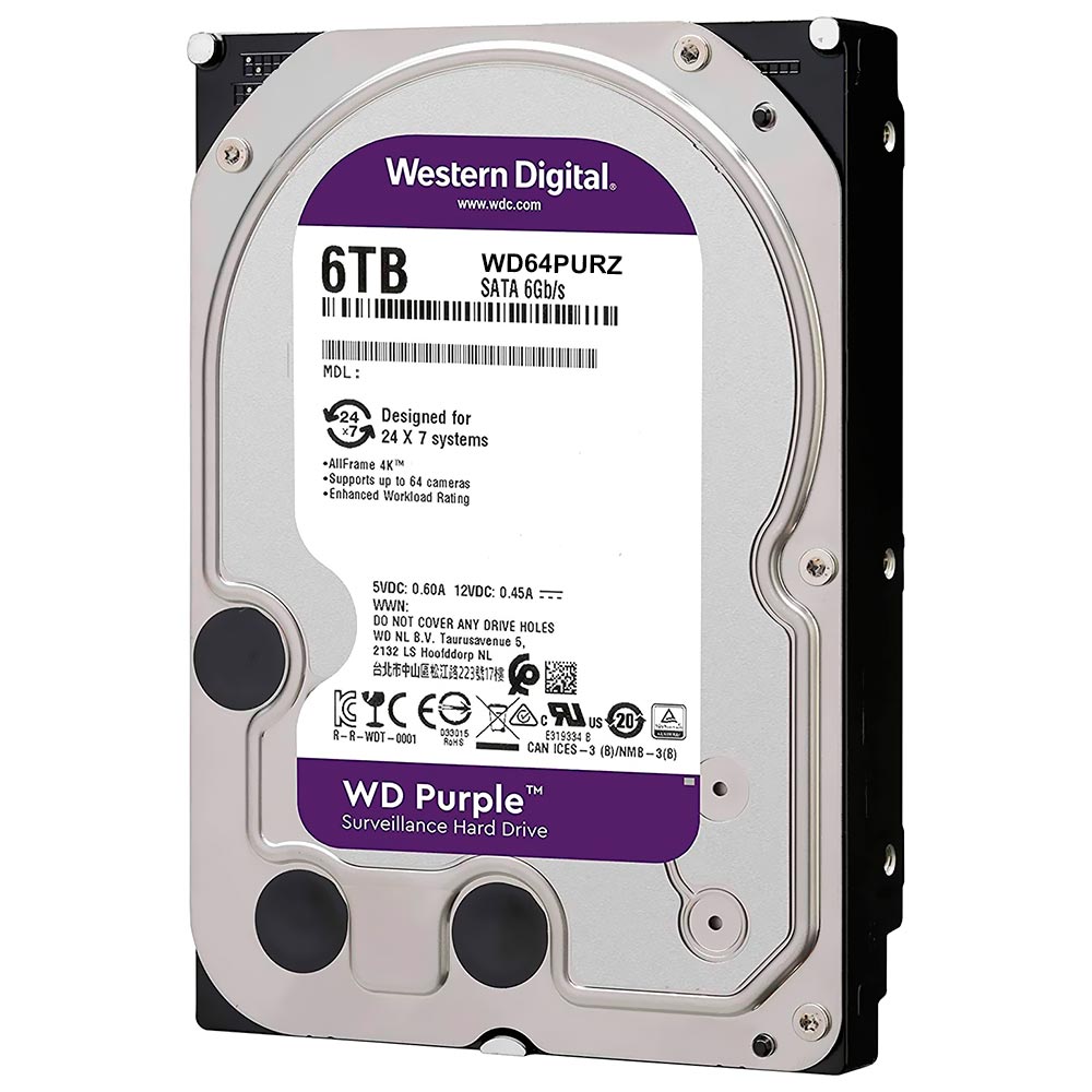 HD Western Digital 6TB WD Purple 3.5" SATA 3 5400RPM - WD64PURZ