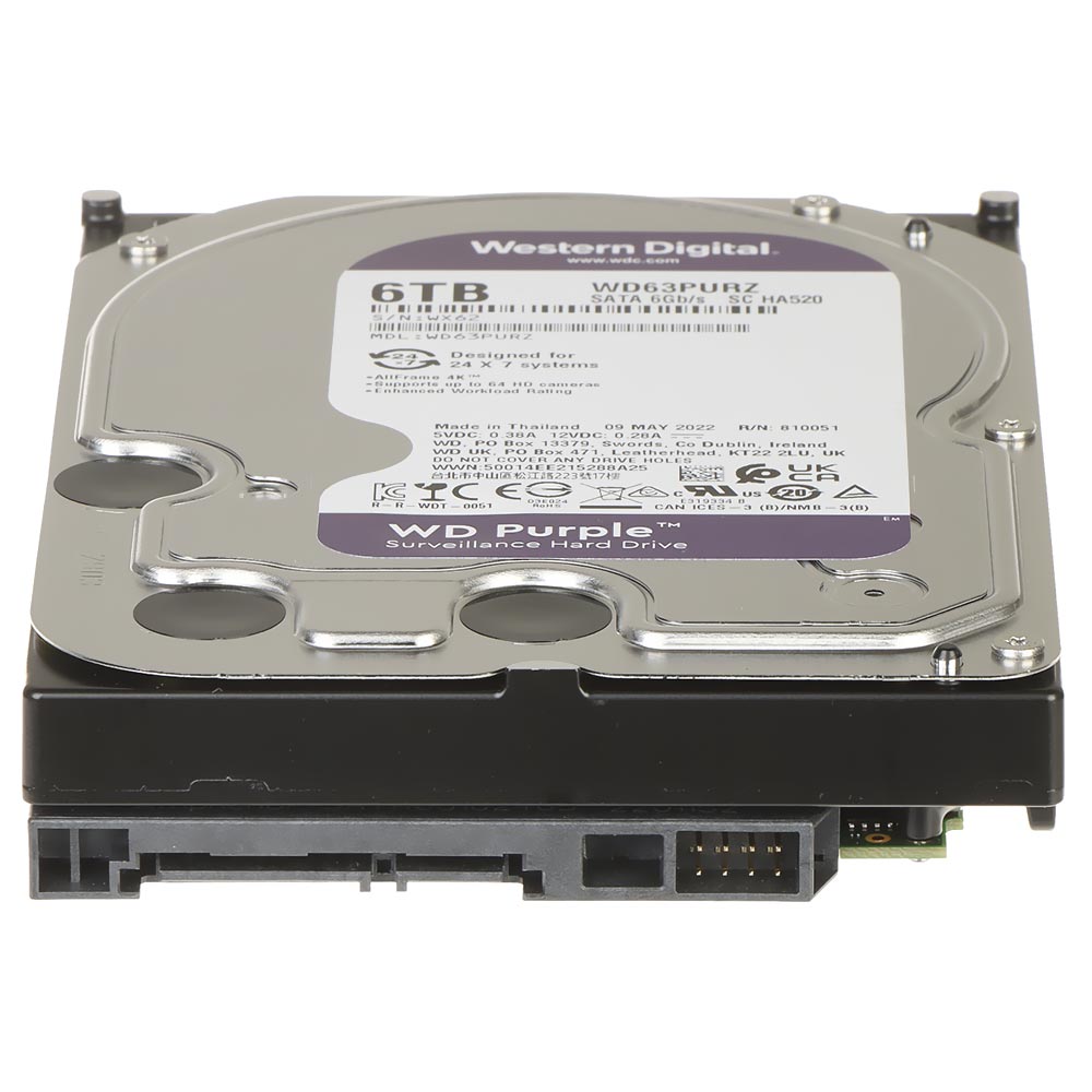 HD Western Digital 6TB WD Purple 3.5" SATA 3 5640RPM - WD63PURZ