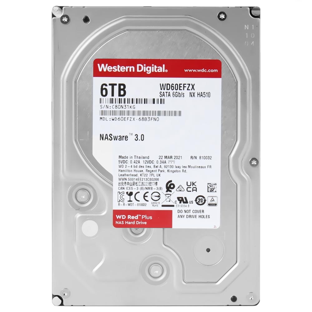 HD Western Digital 6TB WD Red Plus Nas 3.5" SATA 3 5400RPM - WD60EFZX ...