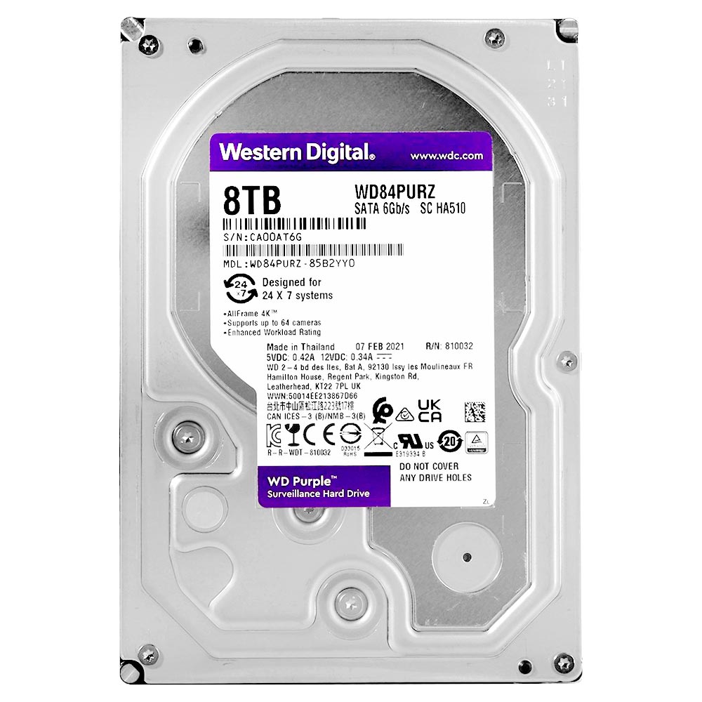 HD Western Digital 8TB WD Purple 3.5" SATA 3 5640RPM - WD84PURZ