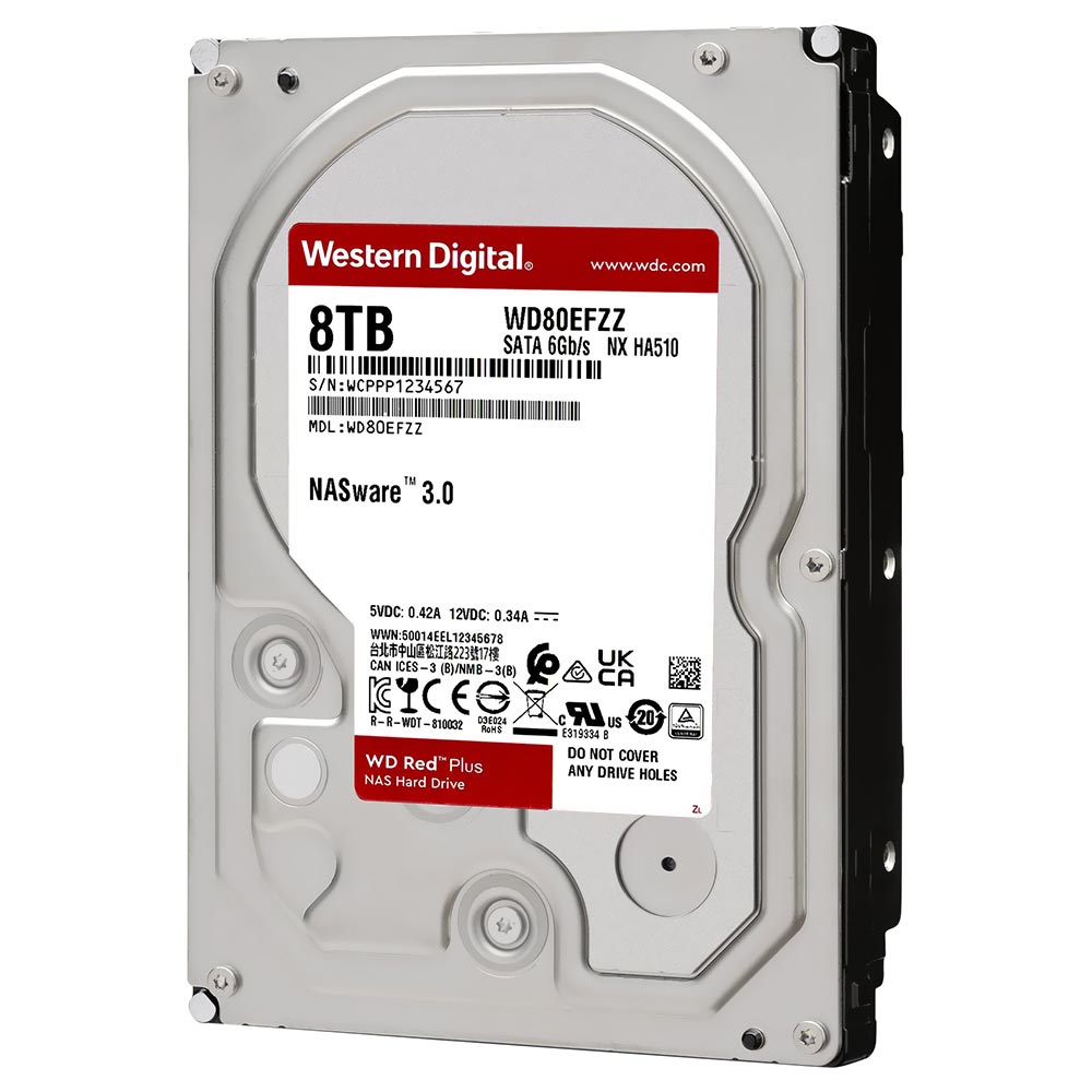 HD Western Digital 8TB WD Red Plus Nas 3.5" SATA 3 5640RPM - WD80EFZZ