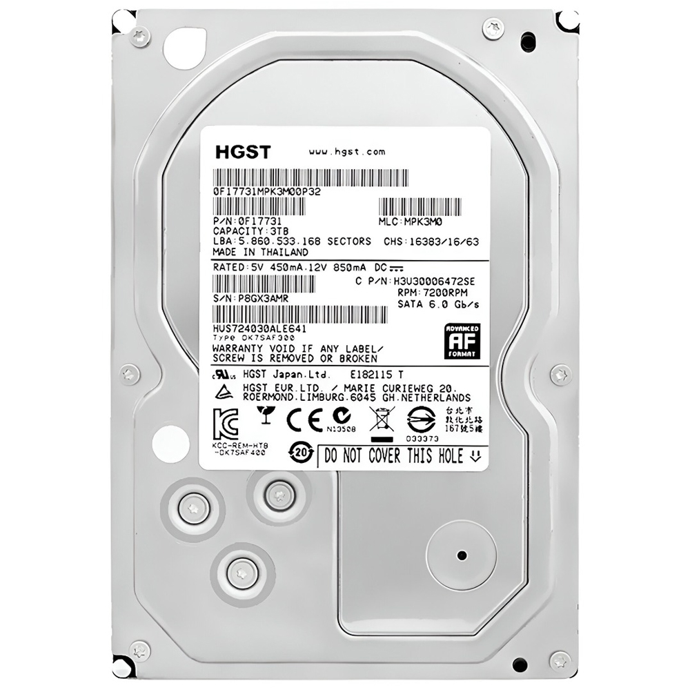 HD Hitachi 3TB HGST 3.5" SATA 3 7200RPM Pull - HUS724030ALE641