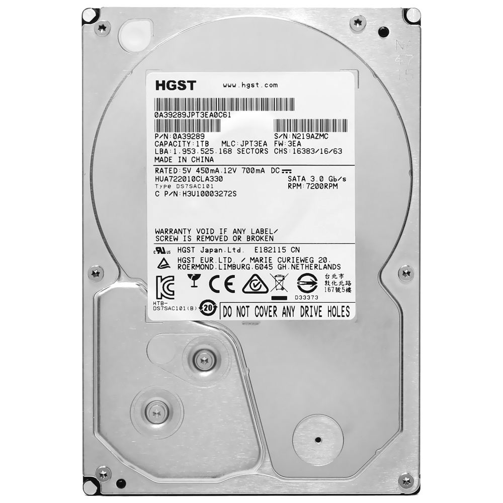 HD Hitachi HGST 1TB 3.5" SATA 2 7200RPM Pull - HUA722010CLA330