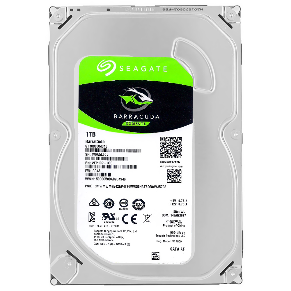 HD Seagate 1TB BarraCuda 3.5" SATA 3 7200RPM Pull - ST1000DM010