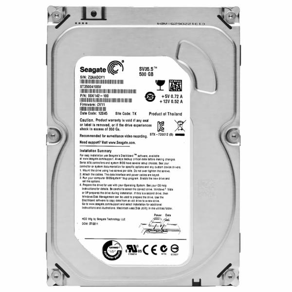 HD Seagate 500GB Pipeline Slim SATA 3 7200RPM 3.5" Pull - ST3500410SV