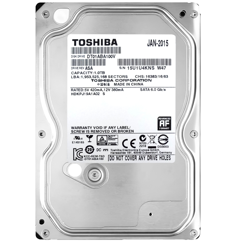 HD Toshiba 1TB 3.5" SATA 3 7200RPM Pull - DT01ABA100V