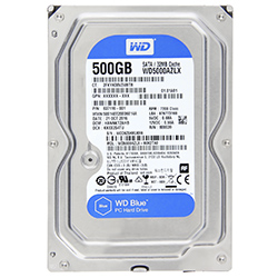 HD Western Digital 500GB WD Blue 3.5" SATA 3 7200RPM Pull - WD5000AZLX