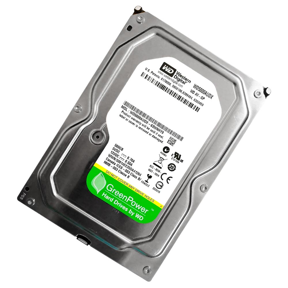 HD Western Digital 500GB WD Green 3.5" SATA 3 5400RPM Pull - WD5000AUDX