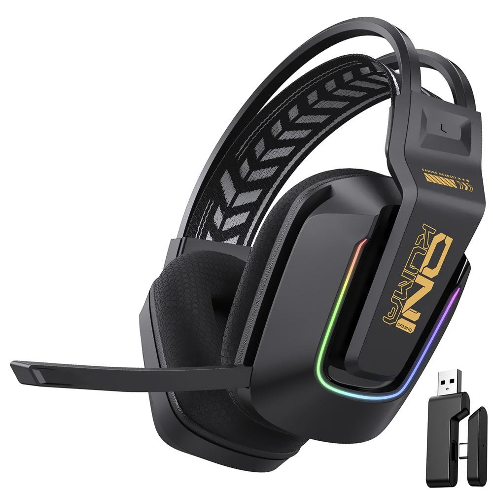 FONE C/ MIC. ONIKUMA GT828 GAMING RGB WIRELESS/USB PRETO