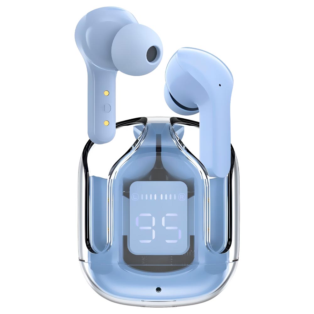 Fone de Ouvido Acefast T6/AT6 Crystal TWS Earbuds / Bluetooth - Ice Azul