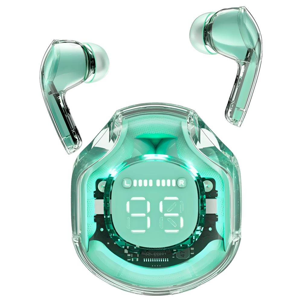 Fone de Ouvido Acefast T8/AT8 Crystal 2 TWS Earbuds / Bluetooth - Mint Verde
