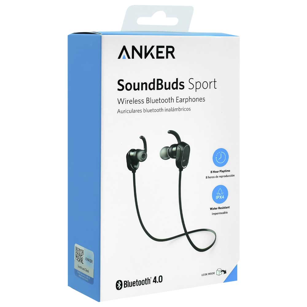 Fone de Ouvido Anker Soundbuds Sport A3233 Bluetooth Preto no Paraguai Visao Vip Informatica Compras no Paraguai Loja de Informatica