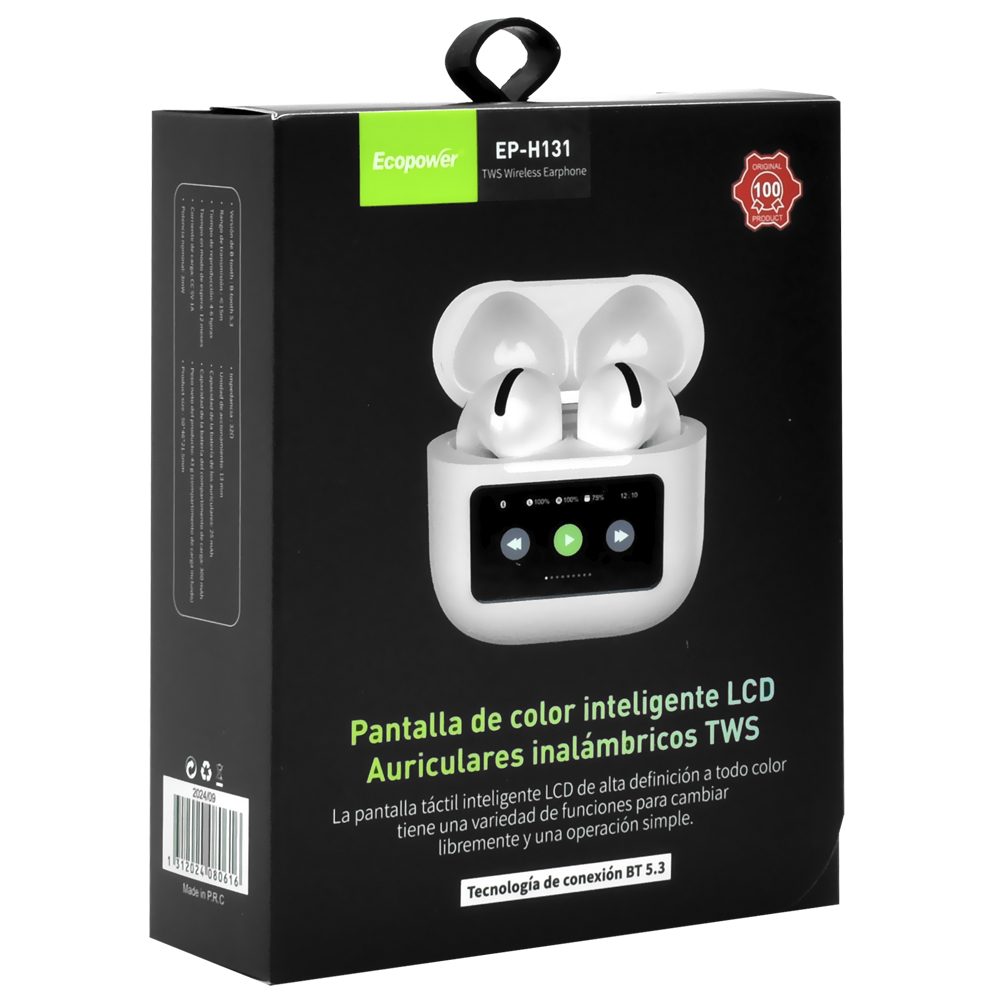 Fone de Ouvido Ecopower EP-H131 TWS / Bluetooth - Branco