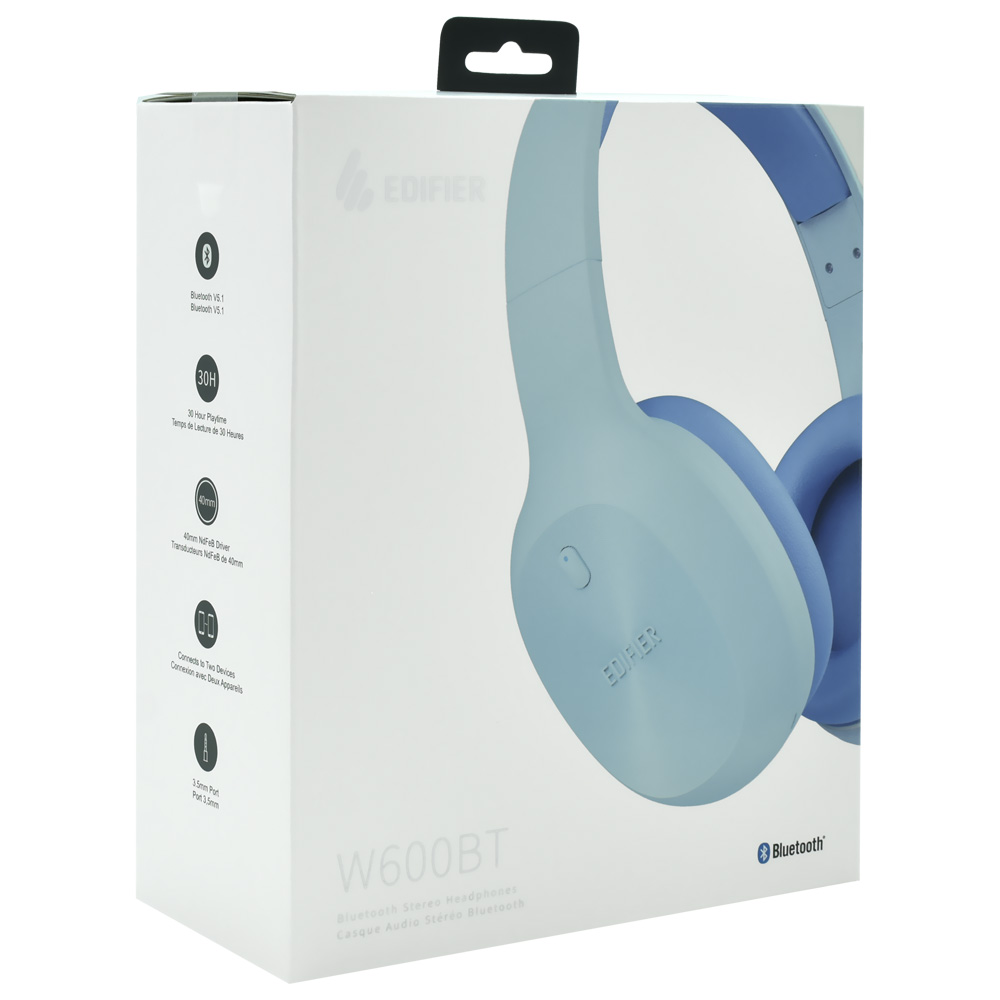 Fone de Ouvido Edifier W600BT Stereo Headphones / Bluetooth - Azul