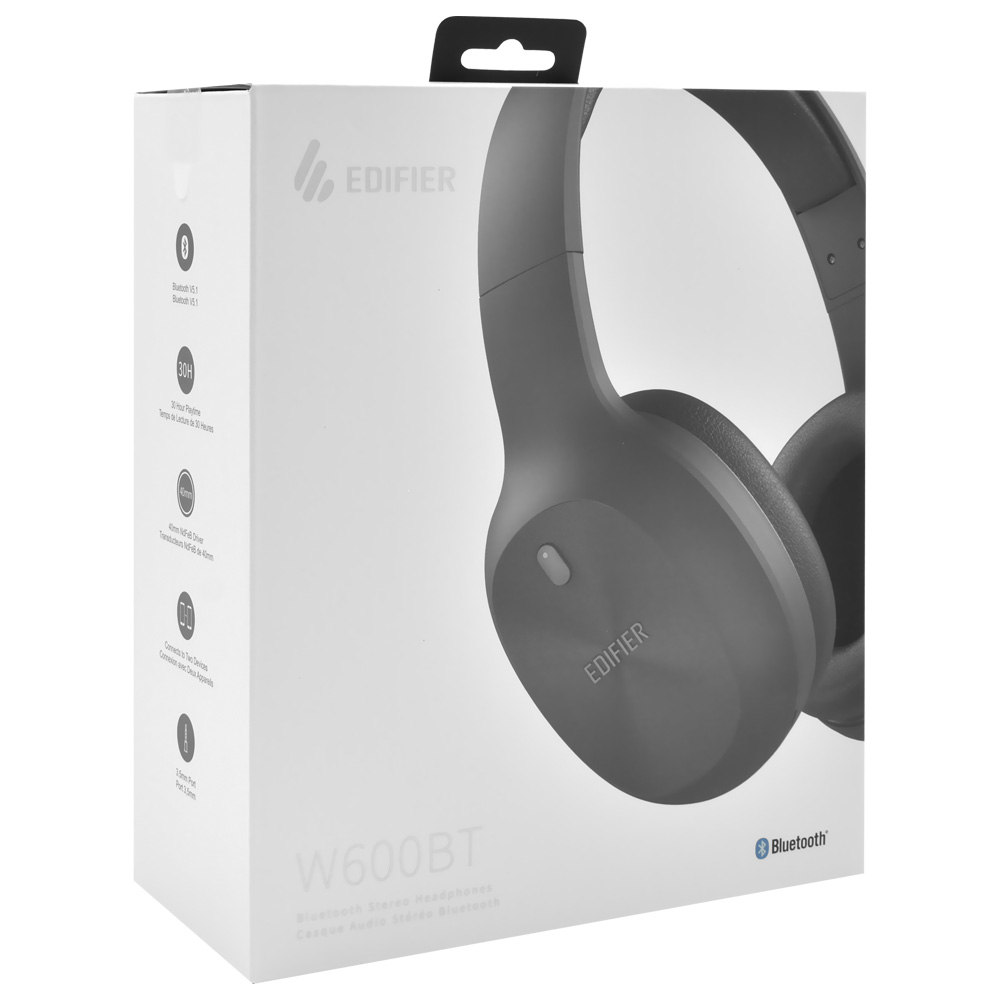 Fone de Ouvido Edifier W600BT Stereo Headphones / Bluetooth - Cinza