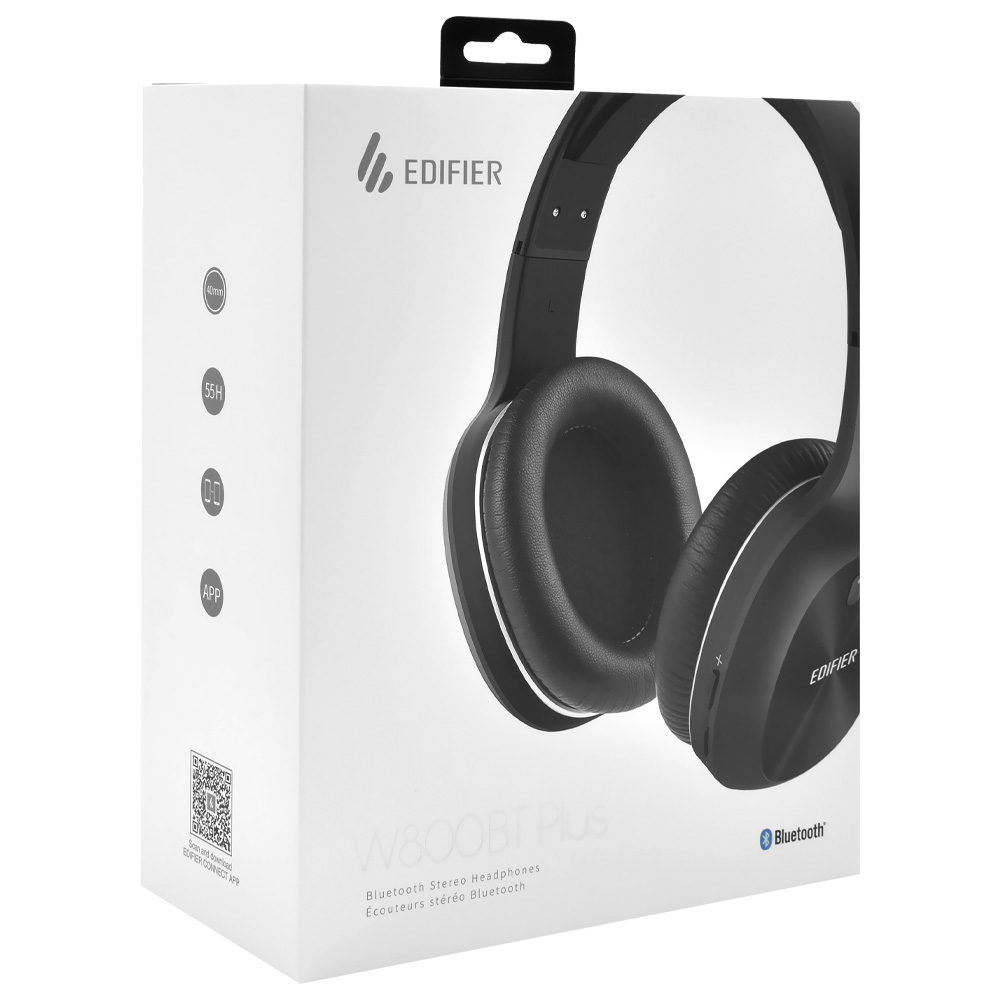Fone de Ouvido Edifier W800BT Plus Stereo Headphones / Bluetooth - Preto
