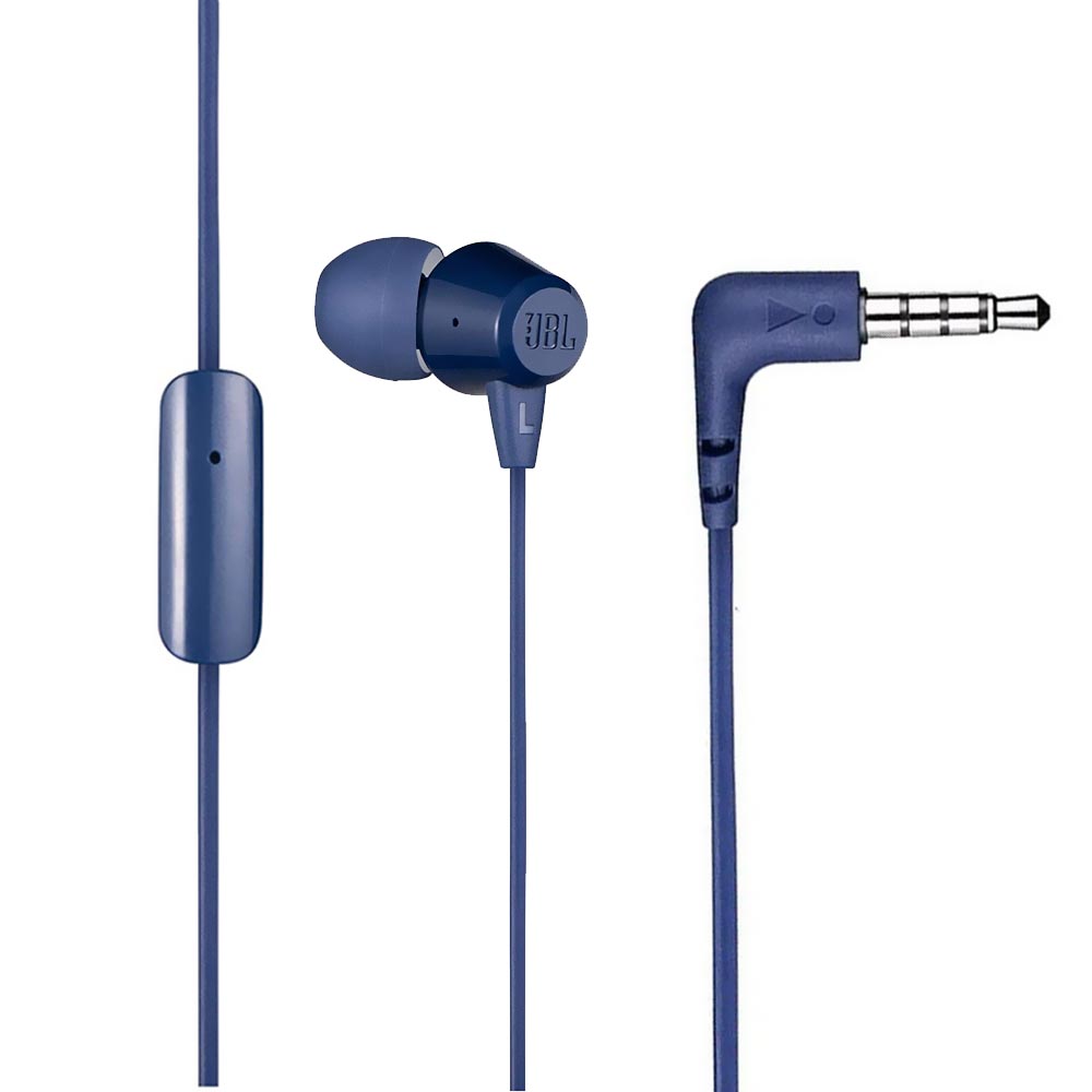 Fone de Ouvido JBL C50HI / Com Fio - Azul