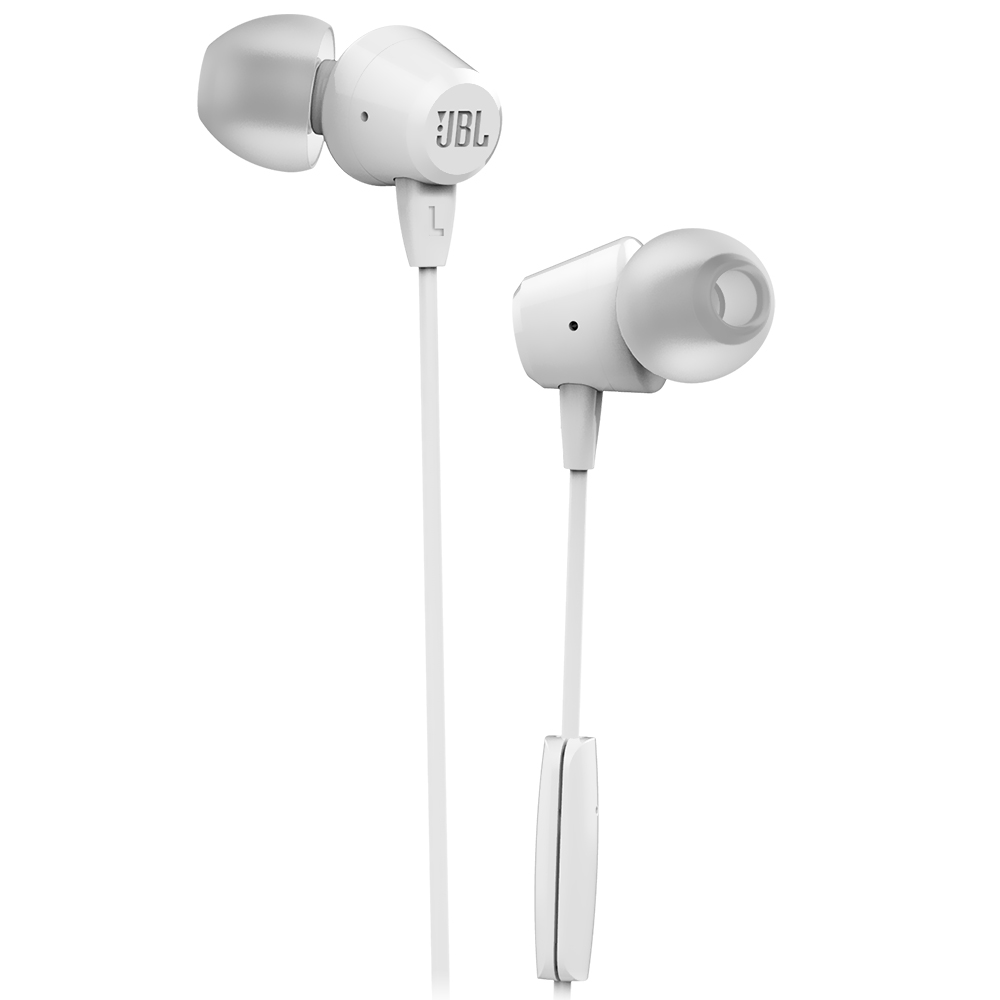 Fone de Ouvido JBL C50HI / Com Fio - Branco