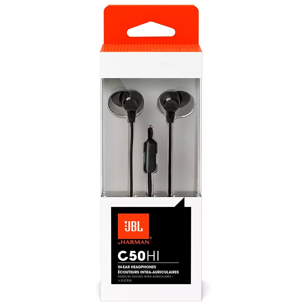 Fone de Ouvido JBL C50HI / Com Fio - Preto