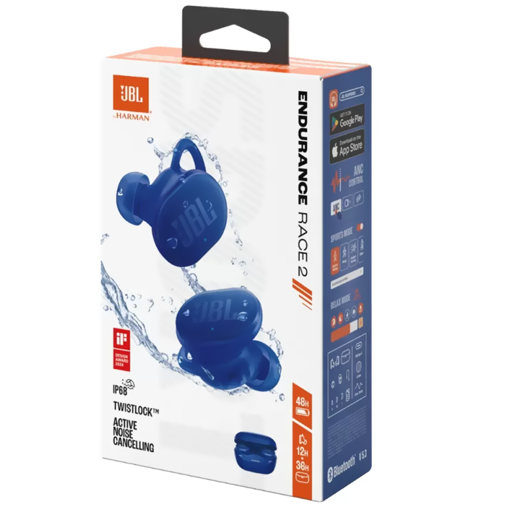 Fone de Ouvido JBL Endurance Race 2 Waterproof TWS / Bluetooth - Azul