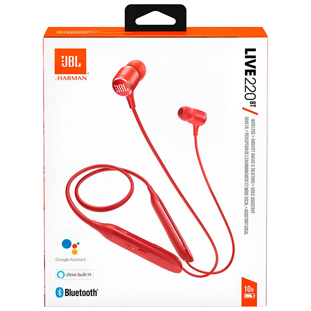 Fone de Ouvido JBL Live 220BT / Bluetooth - Vermelho