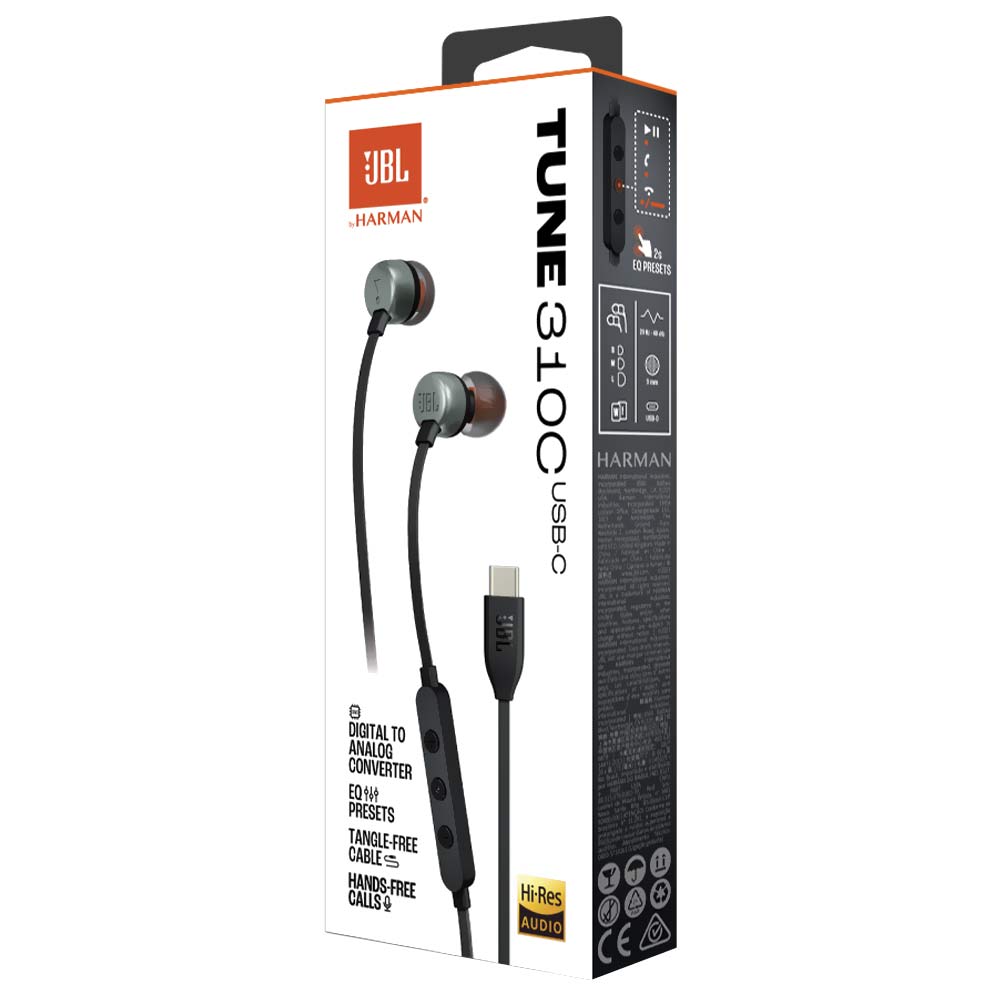 Fone de Ouvido JBL Tune 310C / Com Fio - Preto