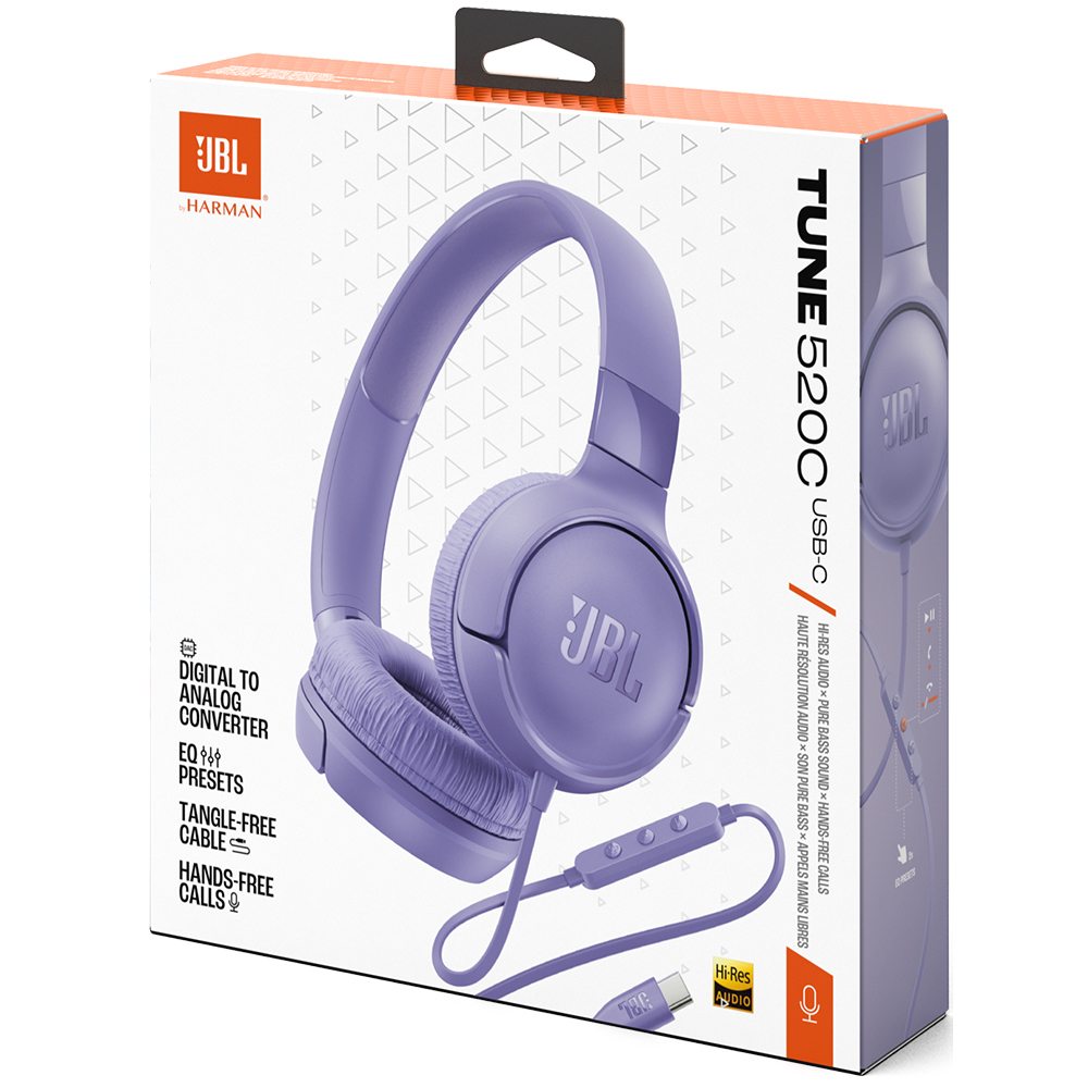 Fone de Ouvido JBL Tune 520C / Com fio - Roxo