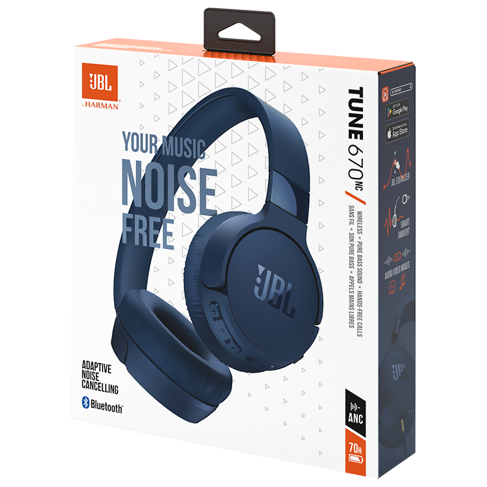 Fone de Ouvido JBL Tune Pure T670NC / Bluetooth - Azul