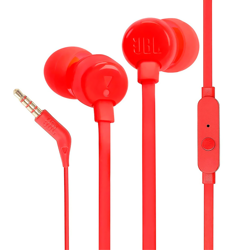 Fone de Ouvido JBL Tune T110 / Com Fio - Vermelho