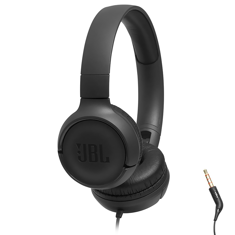 Fone de Ouvido JBL Tune T500 Pure Bass / Com Fio - Preto