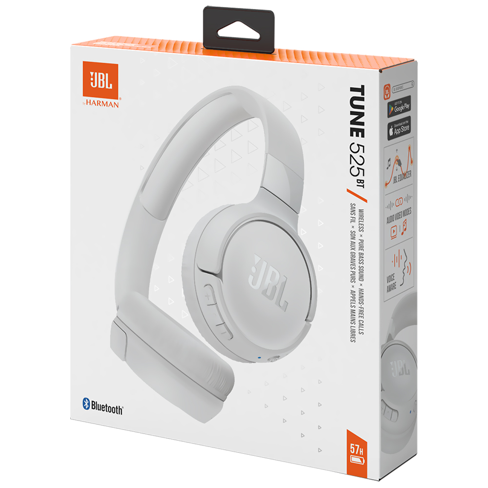 Fone de Ouvido JBL Tune T525BT Pure Bass / Bluetooth - Branco