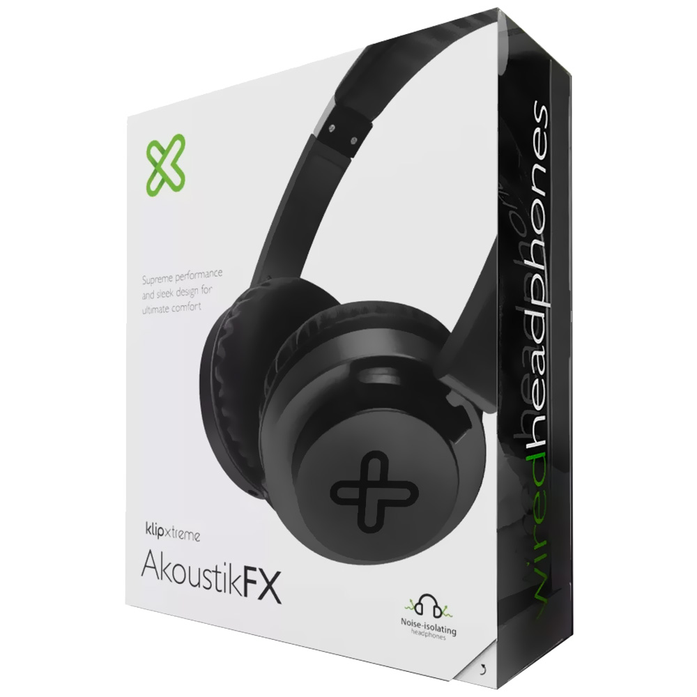 Fone de Ouvido Klip KHS-851BK Akoustik FX / Com Fio - Preto