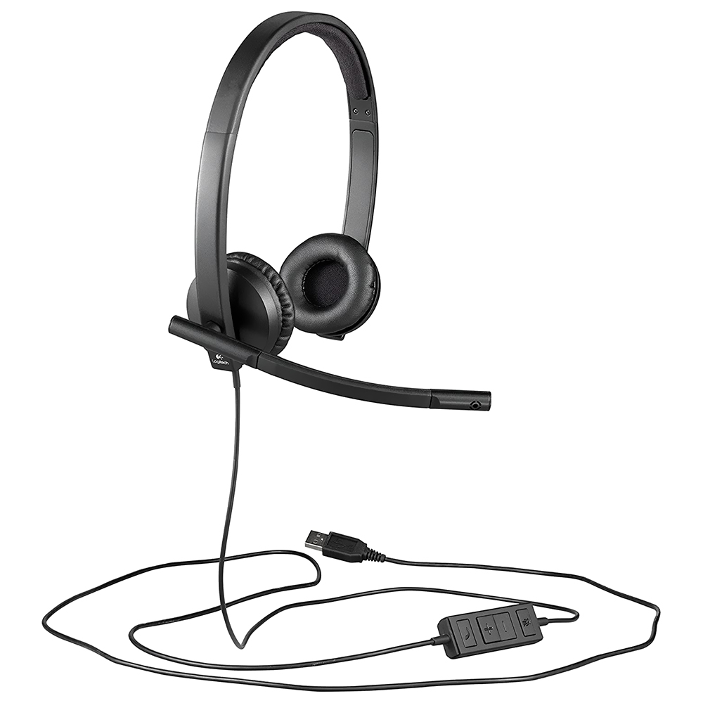 Fone de Ouvido Logitech H570E Stereo / Com Fio - Preto (981-000574)