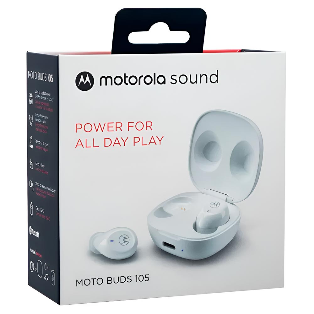 Fone de Ouvido Motorola Moto Buds 105 TWS / Bluetooth - Branco