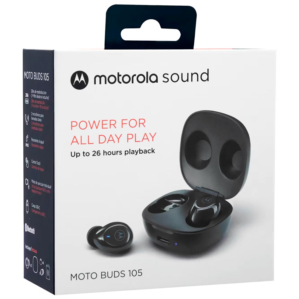 Fone de Ouvido Motorola Moto Buds 105 TWS / Bluetooth - Preto