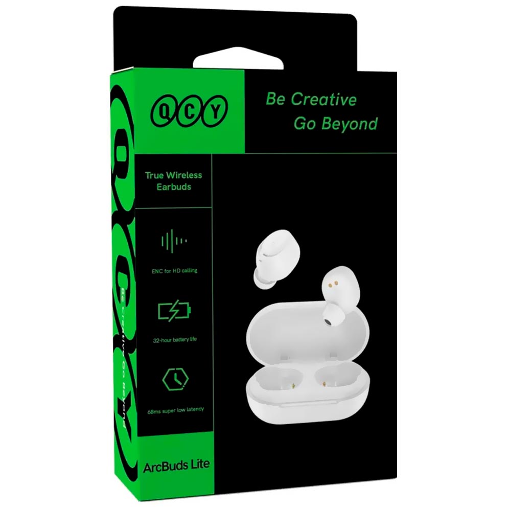 Fone de Ouvido QCY Arcbuds Lite BH23QT27A TWS Earbuds / Bluetooth - Moon Branco