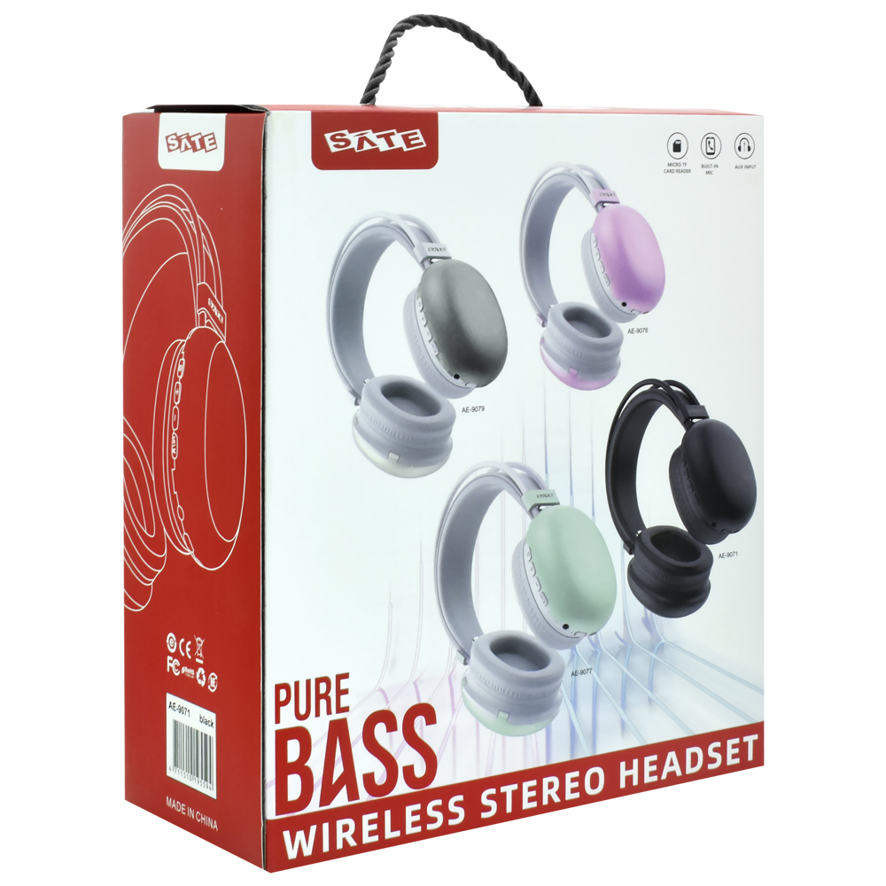Fone de Ouvido Satellite AE-9076 Pure Bass / Bluetooth - Rosa