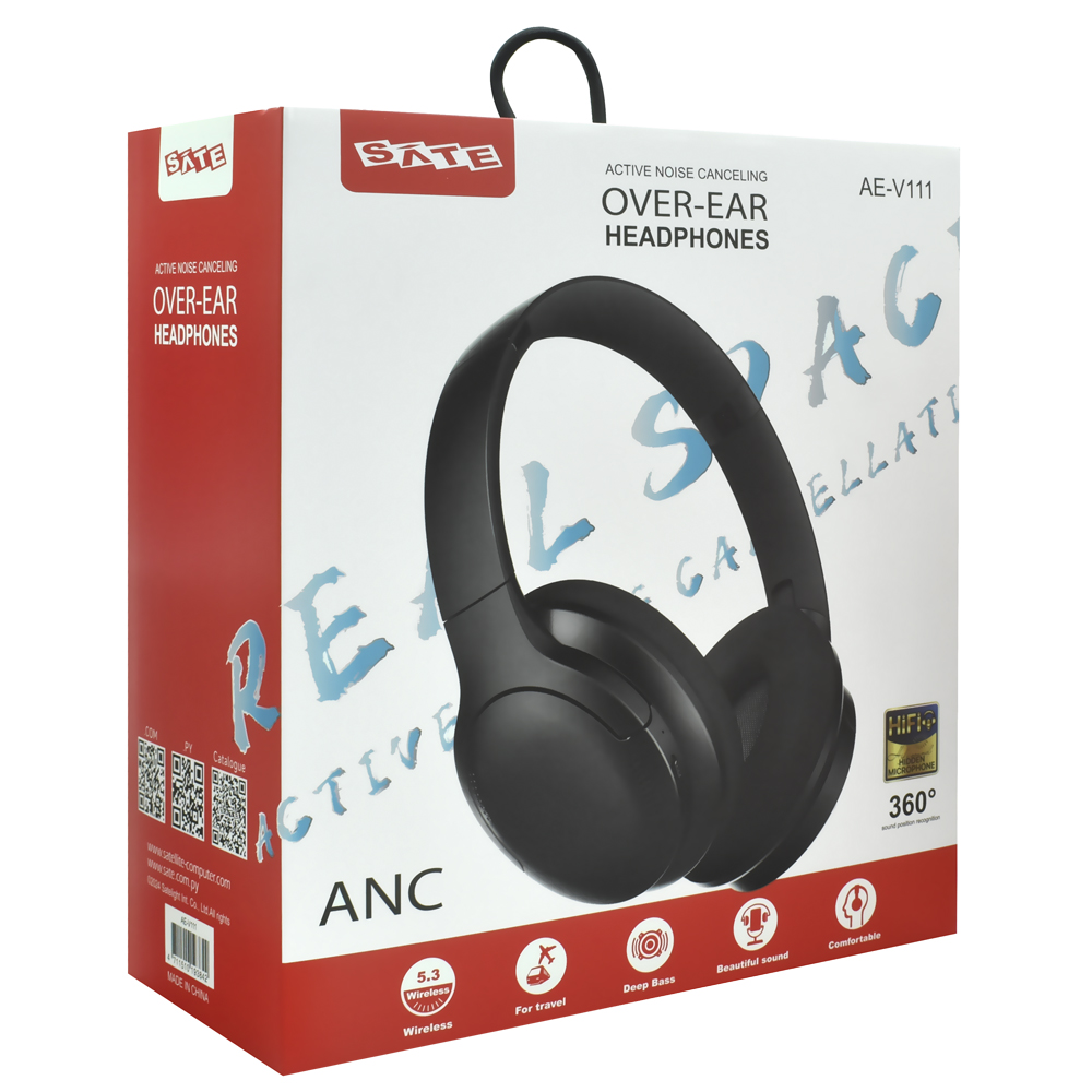 Fone de Ouvido Satellite AE-V111 Over-Ear / Bluetooth - Preto
