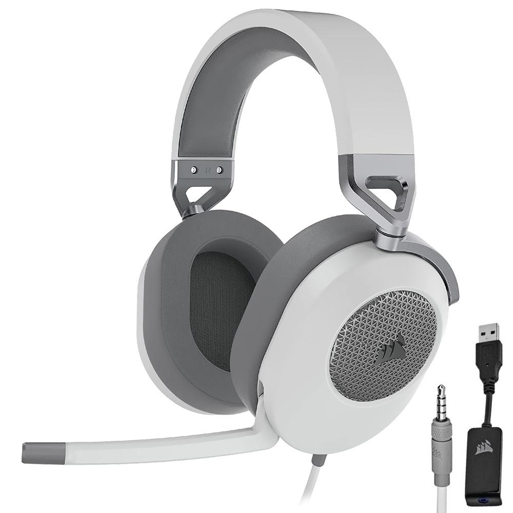 Fone Gamer Corsair Surround HS65 / Com Fio - Branco (CA-9011271-NA)