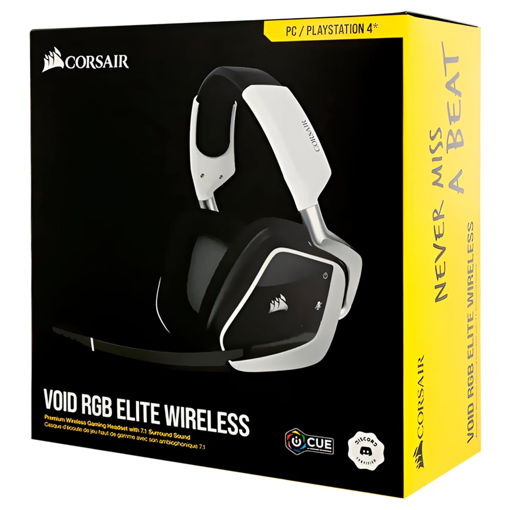 Fone Gamer Corsair Void Elite RGB / Wireless - Preto / Branco (CA-9011202-NA)