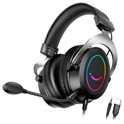 Fone Gamer Fifine H3 Ampligame RGB / Com Fio - Preto