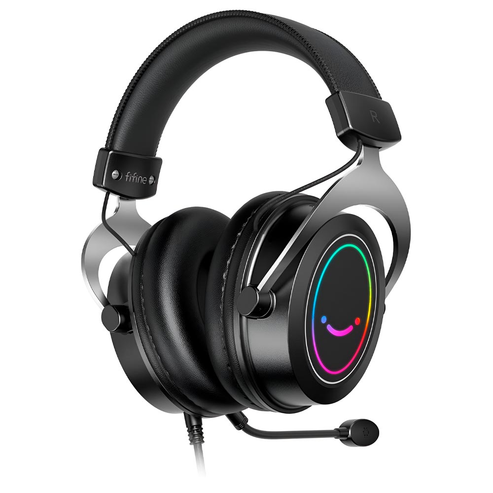 Fone Gamer Fifine H3 Ampligame RGB / Com Fio - Preto