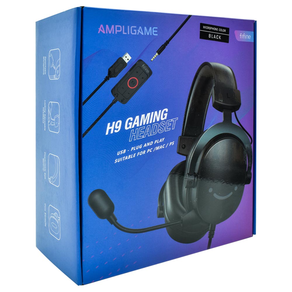 Fone Gamer Fifine H9 Ampligame / Com Fio - Preto