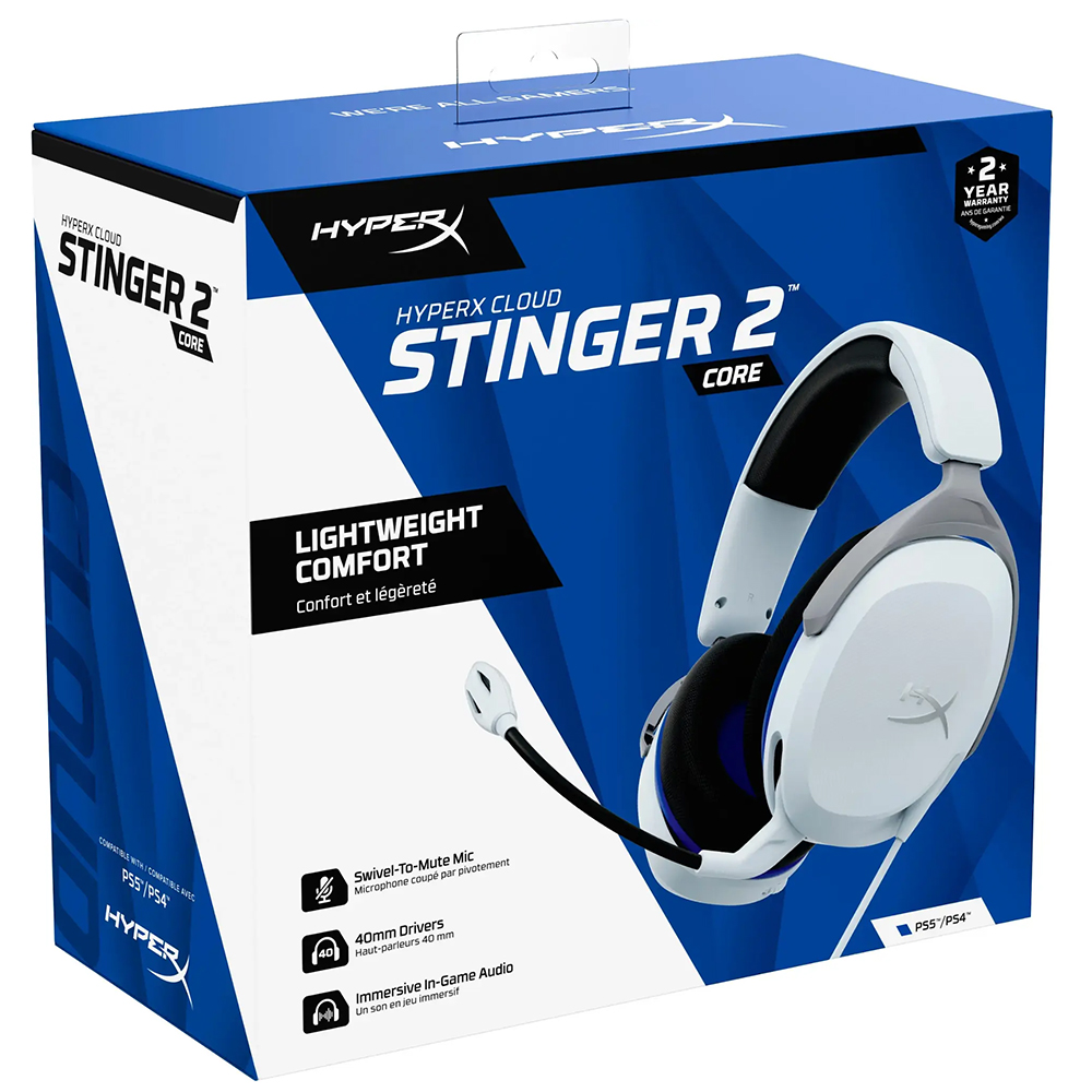 Fone Gamer Hyperx Cloud Stinger 2 Core / Com Fio - Branco (6H9B5AA)